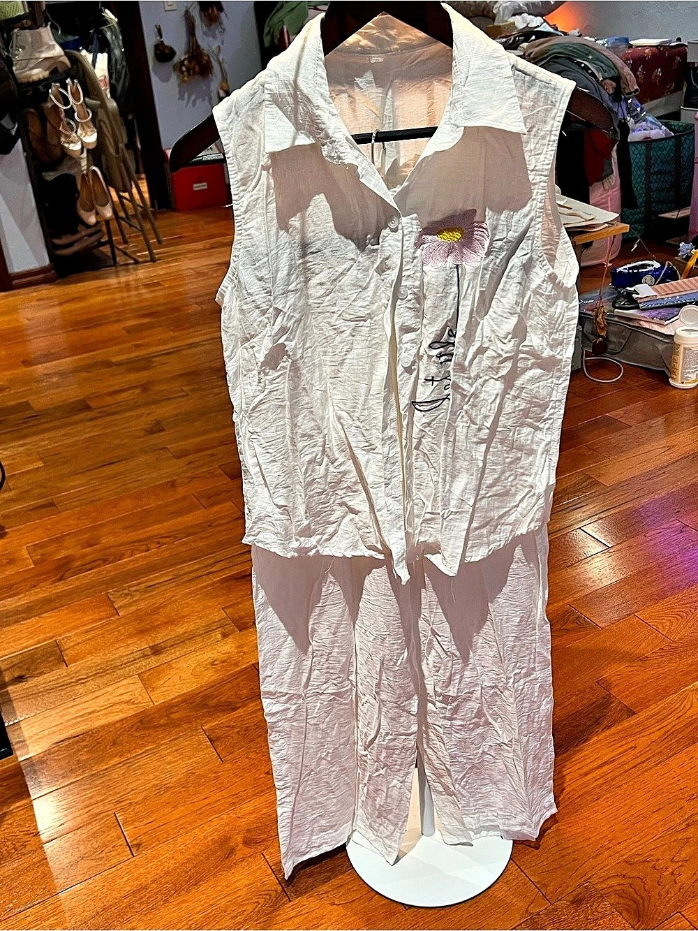 White shirt and pant set